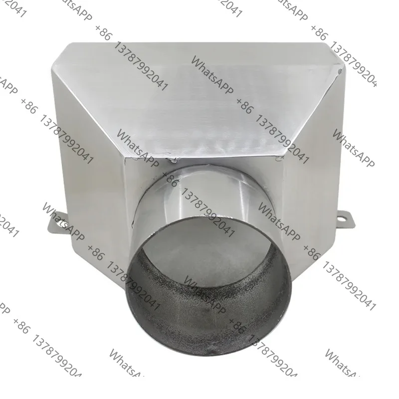 Side‑Inlet Siphon Rainwater Hopper Stainless Steel Square Funnel Drain Fitting 1PC