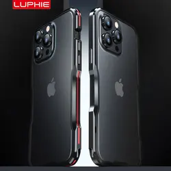 Original LUPHIE Metal Bumer For iphone 16 15 Pro Max Case Frame 14 Plus 13 12 11 Aluminium Lightweight Skin With Lens Protector