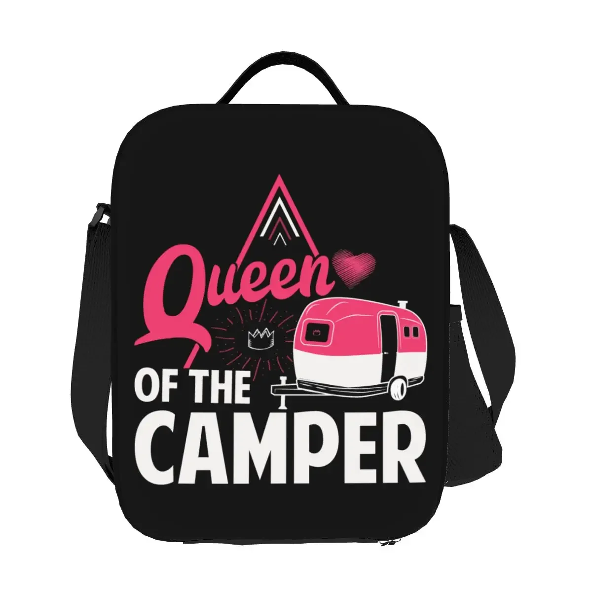 Custom Queen Of The Camper ถุงอาหารกลางวันผู้ชายผู้หญิง Cooler Warm กล่องอาหารกลางวันฉนวนสําหรับโรงเรียนเด็ก