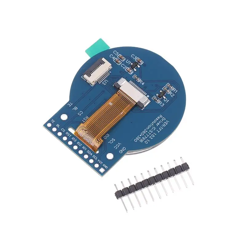 Tela TFT redonda de 360x360 pixels de 1,53 polegadas: tela LCD colorida ST77916 QSPI – compatível com Arduino