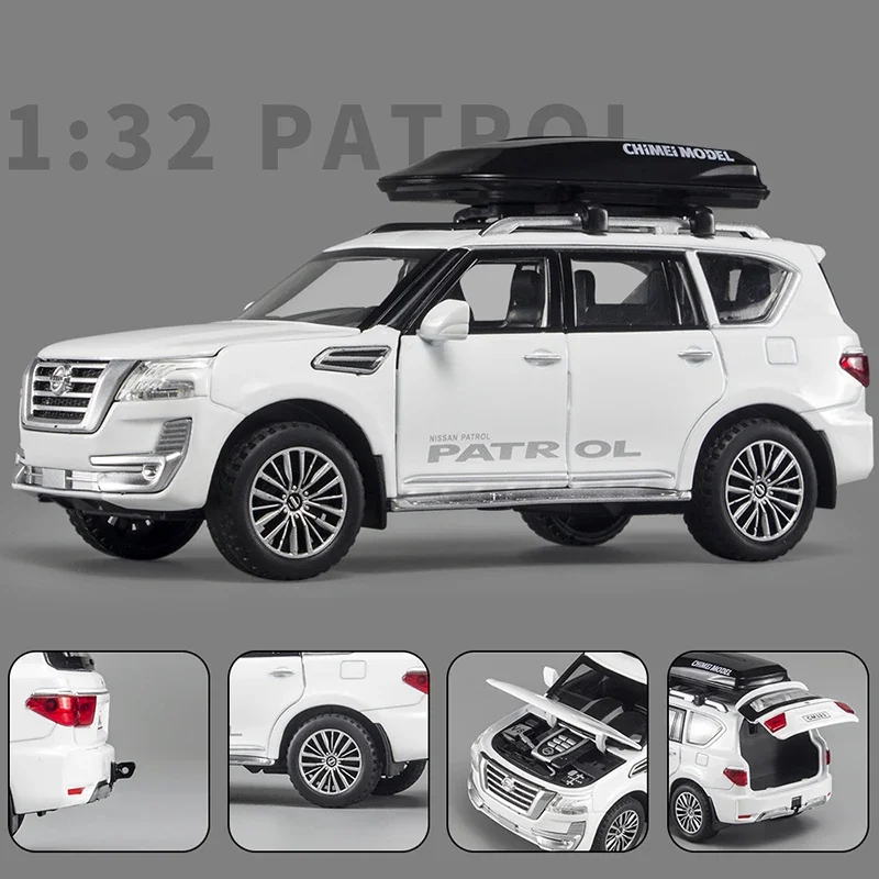 日産-X-TRAIL suv-合金車モデル,1:32,ダイキャストメタル,オフロード車,シミュレーションサウンドとライト,子供向けギフト