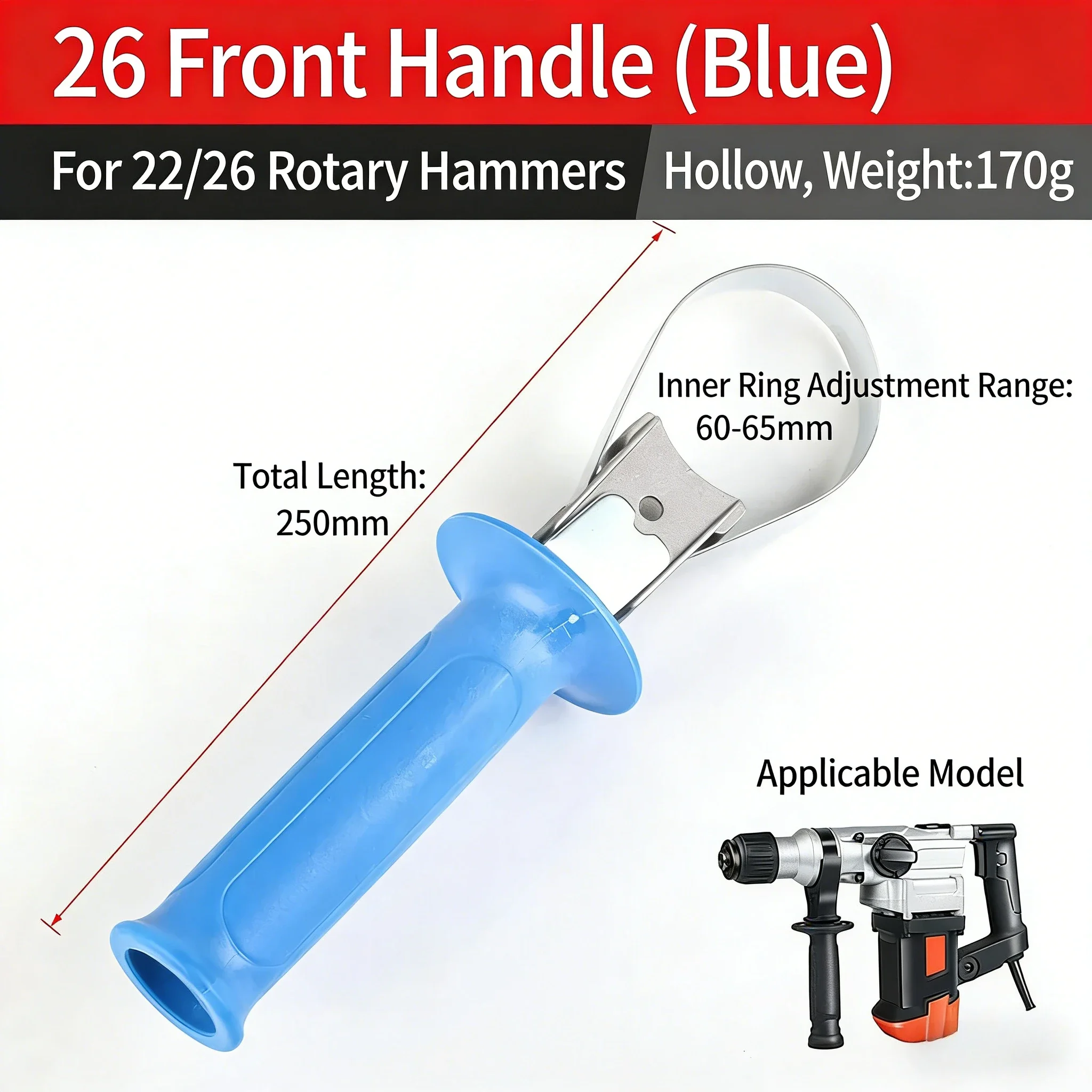 26 electric hammer electric pickaxe auxiliary front handle accessories plastic handle front handle thickened impact drill