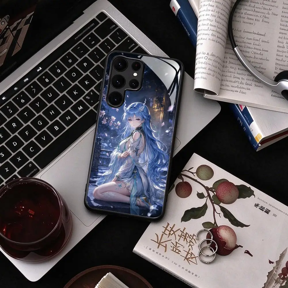Wuthering Waves Qingxiao Phone Case For Samsung S26 S25 S24 S23 S22 S21 Plus Ultra Fold A Glass Case