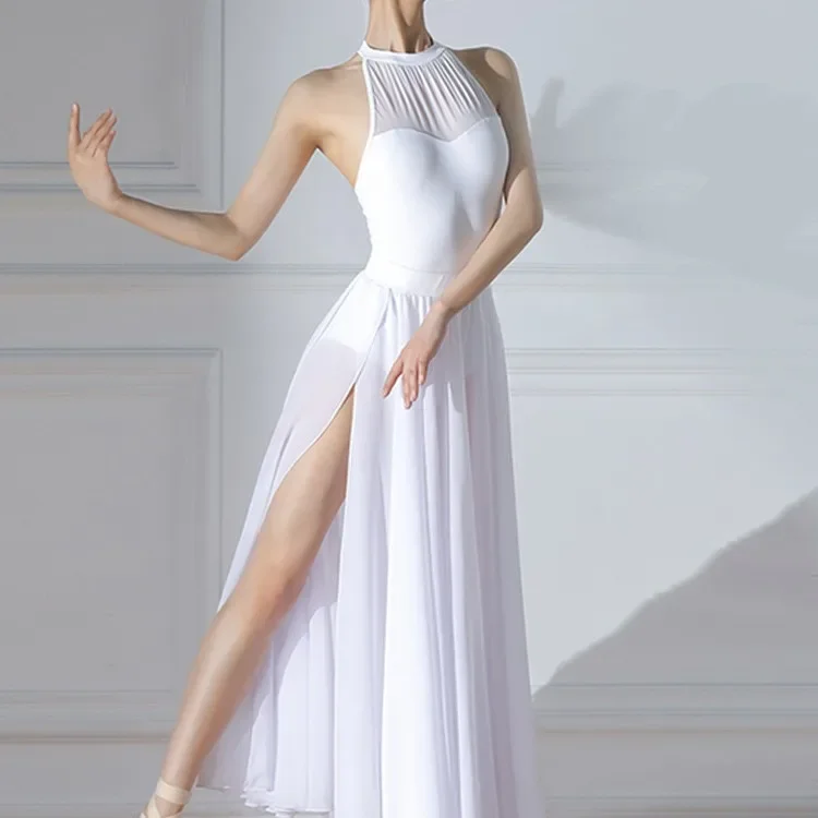 Ballet dance onesie adult women's summer new sleeveless neck art test practice clothes mesh stitching gymnastics clothes