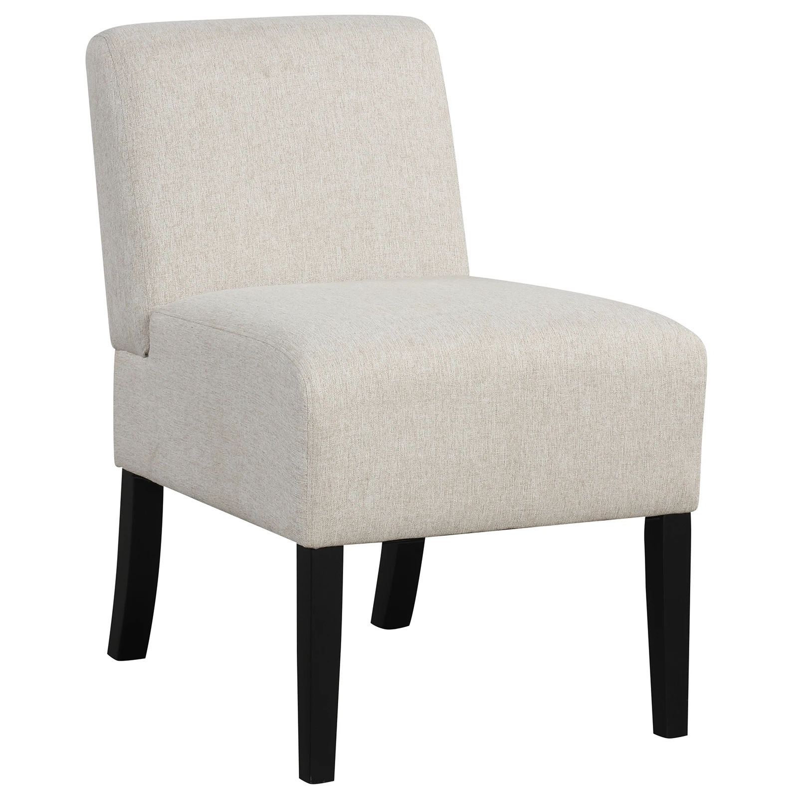 Armless Accent Chair with Rubber Wood Legs Modern Vanity Chair for Bedroom