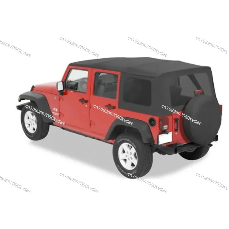 Soft Top with Tinted Windows Without Doors for  Jeep Wrangler JK 4 Door 07-09
