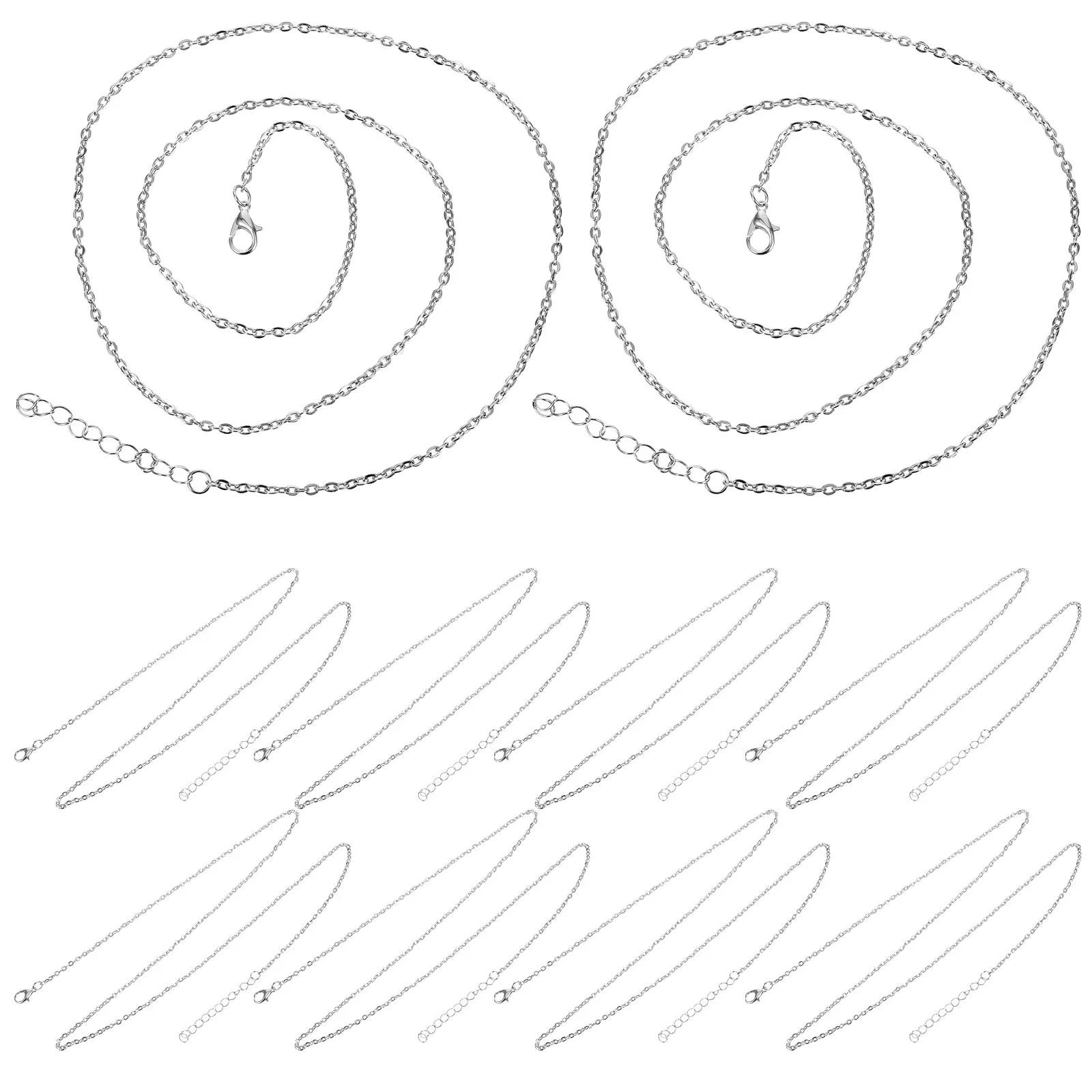 

10Pcs DIY Necklace Chain Clasp Jewelry Making Supplies String for Pendant Bracelets Multi-Function Metal Chains