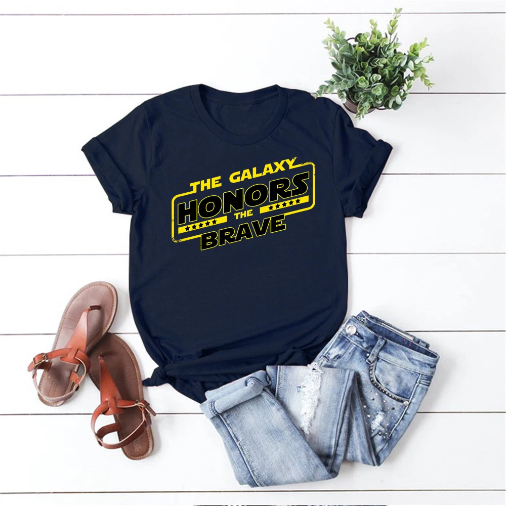 The Galaxy Honors The Brave T-shirt Tv Show Inspired Tee Pedro Pascal Fans Tshirt Cool Galaxy Edge Short Sleeve Tees Hipster Top