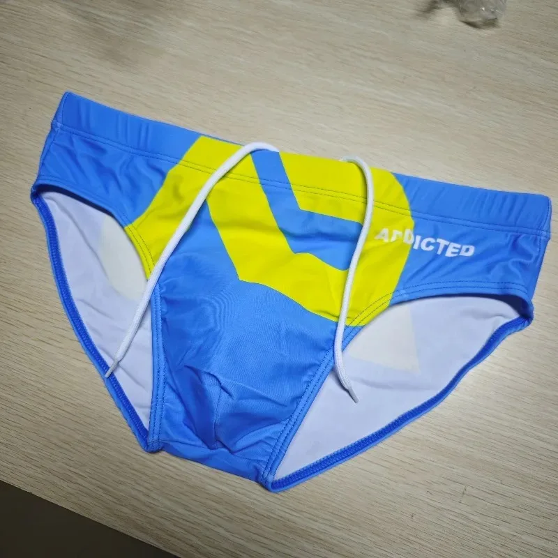 2026 Combination Fashion real shots of Spot Men's Triangle Cup Swimsuit Low Waist Swimsuit Ultra Fine Nylon Printed ShortsADS045