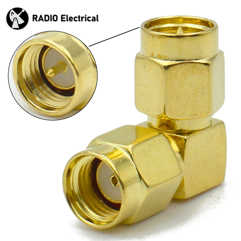 

Connector SMA Male to RP SMA Female Righ angle Gold-Plated RF Adapter for WIFI Antenna / FPV/2G/3G/4G LTE Antenna/Extension