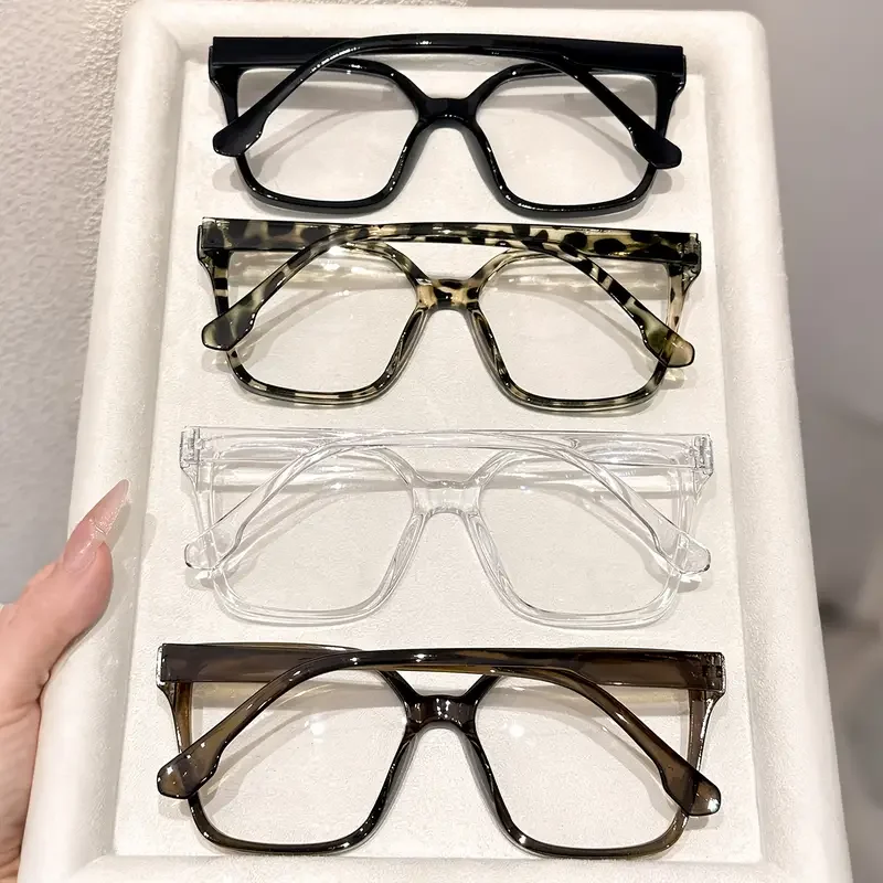 1 Stück/2 Stück/3 Stück/4 Stück elegante, einfache und stilvolle geometrische Brille mit transparenten Gläsern, geeignet für das tägliche Lesen im Büro – Detail 18