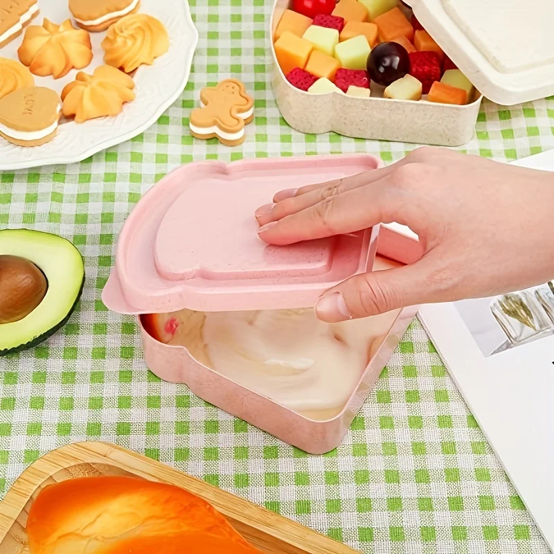 3pcs Reusable Bento Sandwich Box Set with Lid Microwave Safe Stackable Container for School Outdoor Picnic Kitchen Organizer