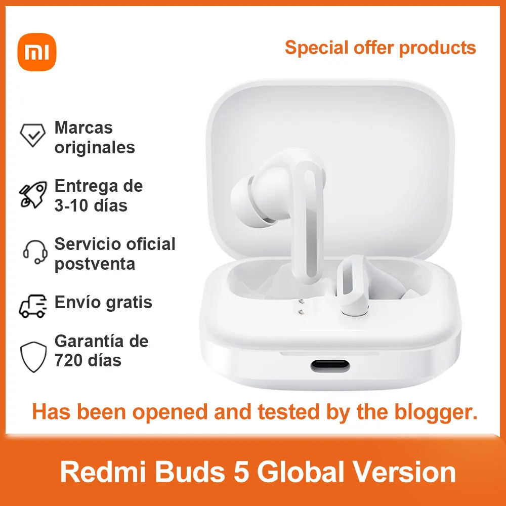 Xiaomi Redmi Buds 5 Bluetooth Earphone, AI Noise Cancelling for Calls, Dual-device Connectivity, BT5.3 Wireless Earphone