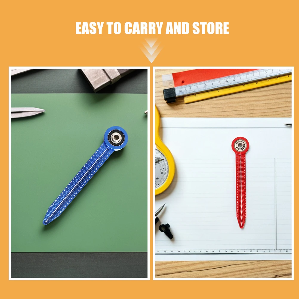 Mini regla de brújula de aleación de aluminio para carpintería, herramienta de dibujo circular de precisión, regla de dibujo multifuncional, 2 uds.