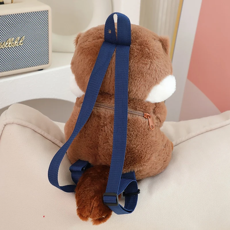 Highland Cow Otter with Seashell Plush Backpacks Capybara Fluffy School Bags Kawaii Soft Shoulder Bags Children Birthday Gifts