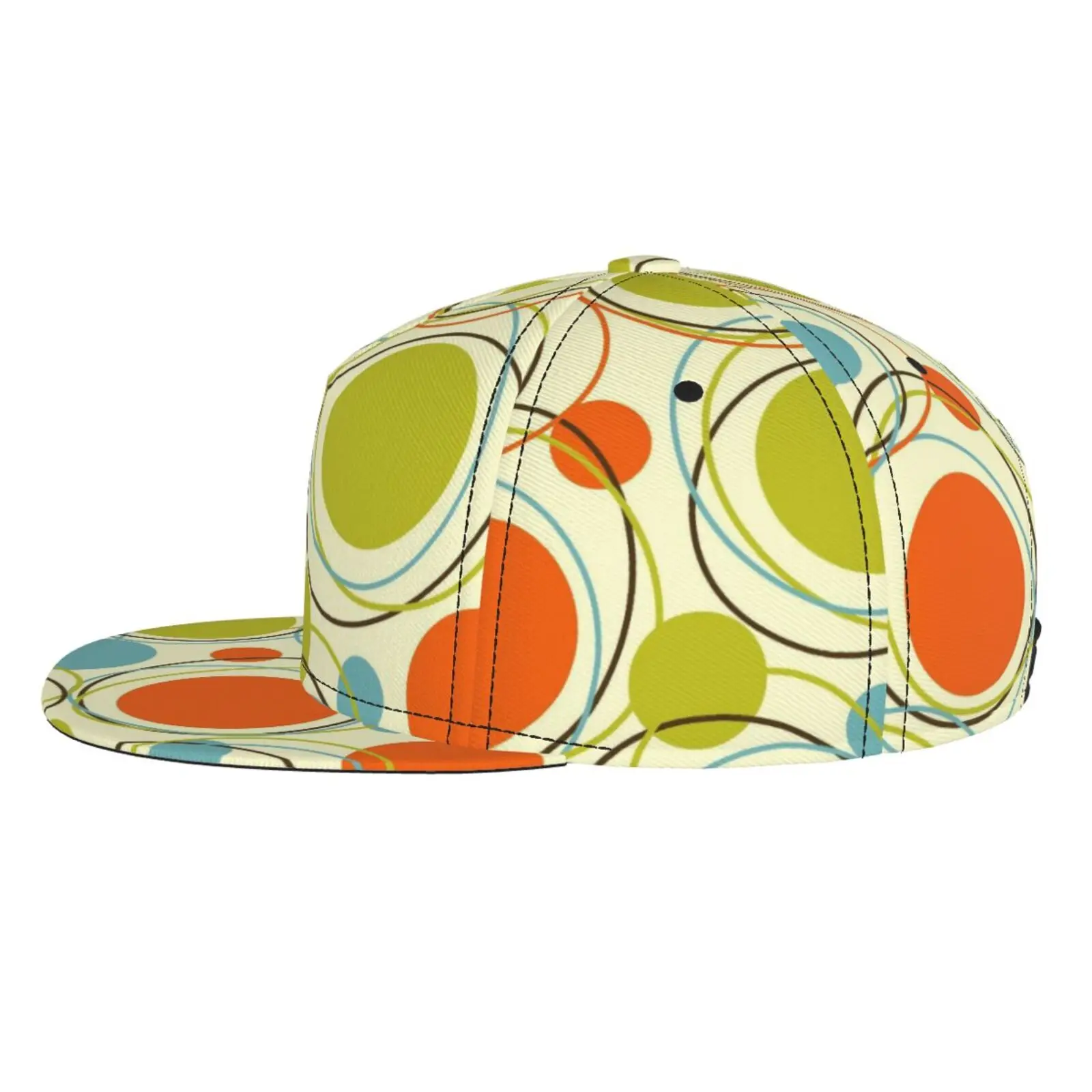 Colorful Retro Abstract Flat Brimmed Hat Street Skateboarding Hip Hop Hat Outdoor Leisure Sunshade Baseball Hat Universal