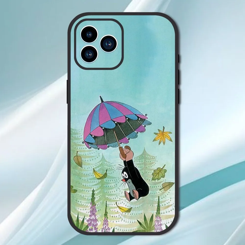 Cartoon L-Little Mole Phone Case For iPhone 13 12 11 14 15 Pro XS Max XR X 8 7 6S 6 Plus Soft Back case