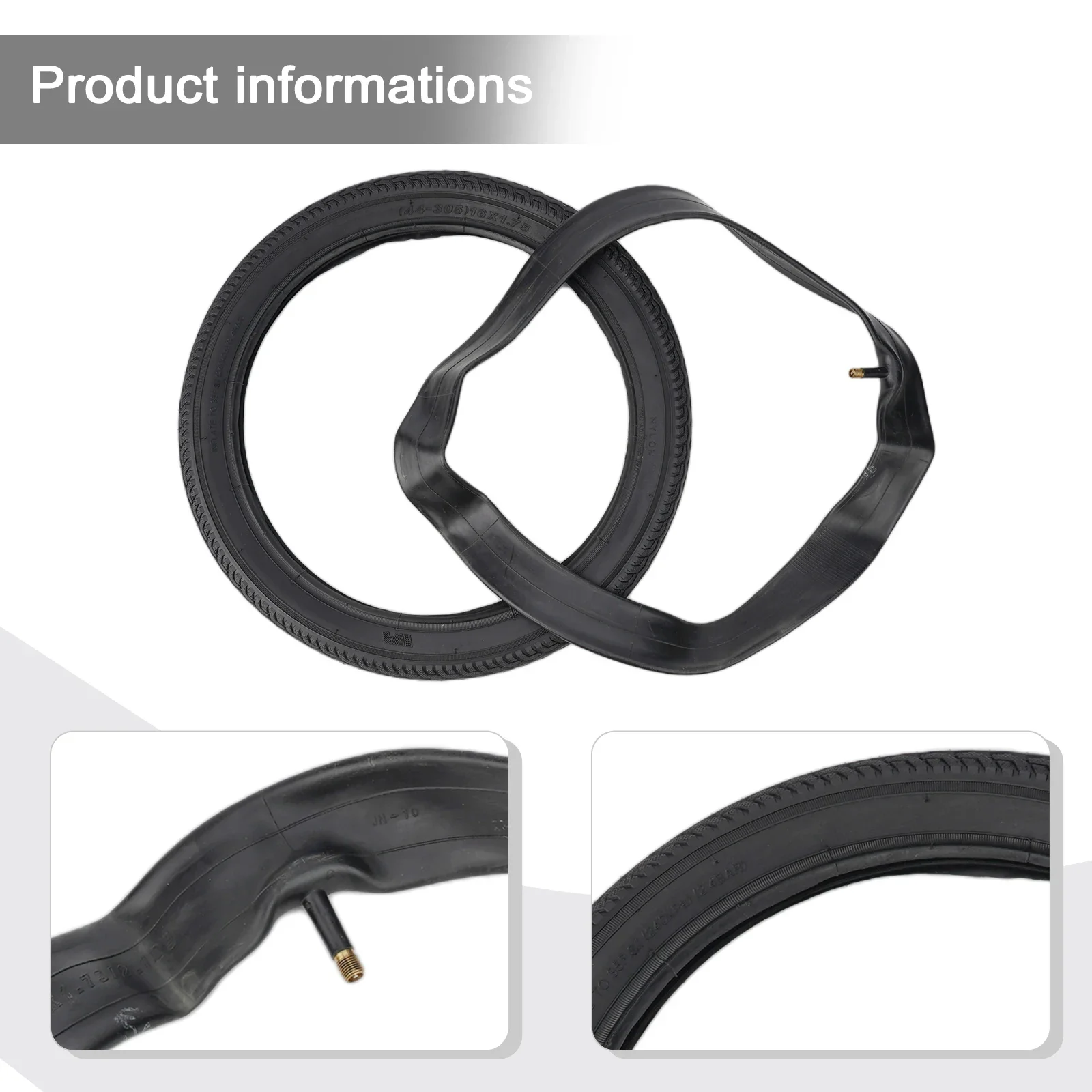 16Inch Wheel Tire 16X1.75 2.4 Tyre Outer Inner Tube For Kids Bikes Bicycle Tires Tubes And Wheels For 16 Inch MTB Bike Accessory