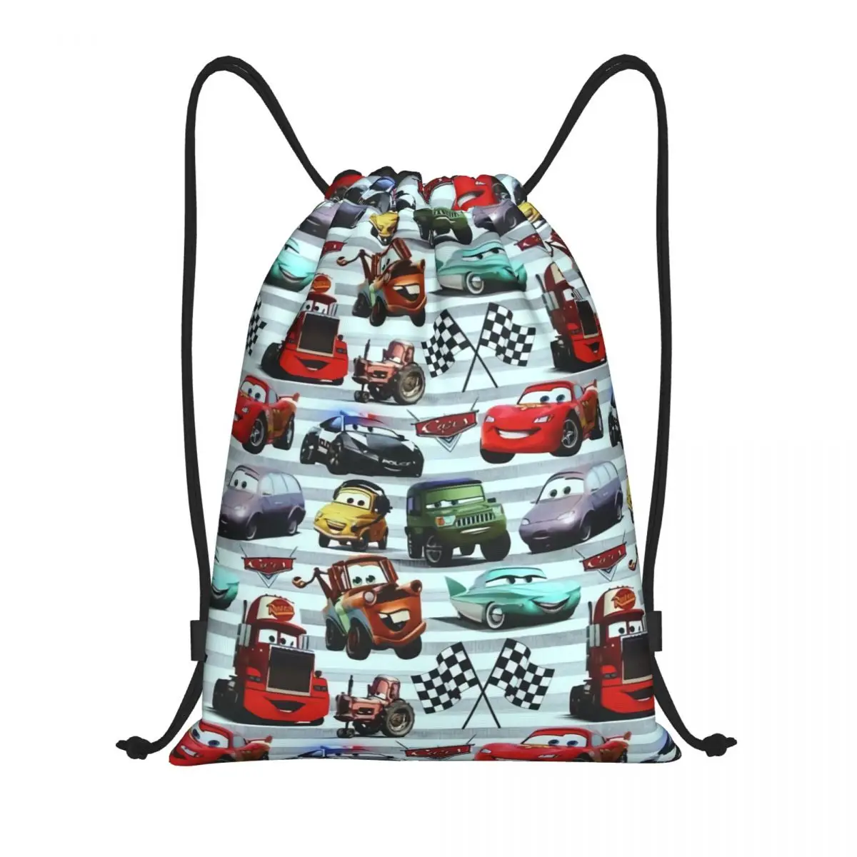 

Custom Lightning McQueen Car Race Drawstring Backpack Sports Gym Bag for Women Men Shopping Sackpack