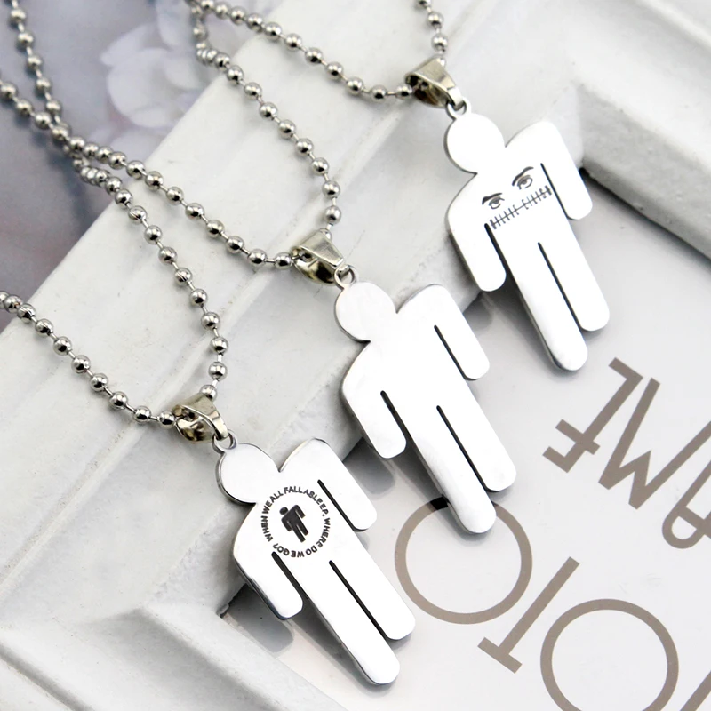 Billie Necklace Hip Hop Style Titanium Steel Pendant Neck Decoration Accessories Fashion Jewelry Gift