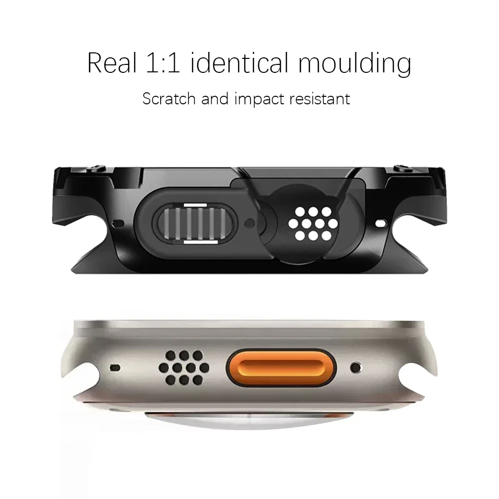 2 in 1 Case for Apple Watch Series 10/9/8/7/SE/6/5/4 Ultra 46mm 42 45 40 44 49mm TPU + PC Shockproof Protector Bumper for iwatch