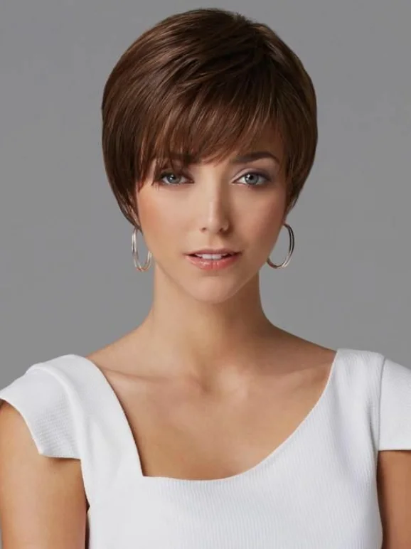 Short Pixie Cut Human Hair Wig Straight Short Cut Pixie None Lace Wig for Women