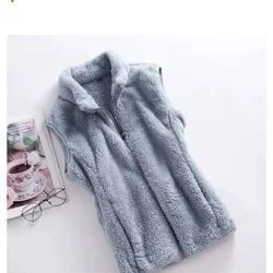 Woman Jacket Vest Double-Sided Coral Fleece Coat Vest for Women Chaleco Mujer