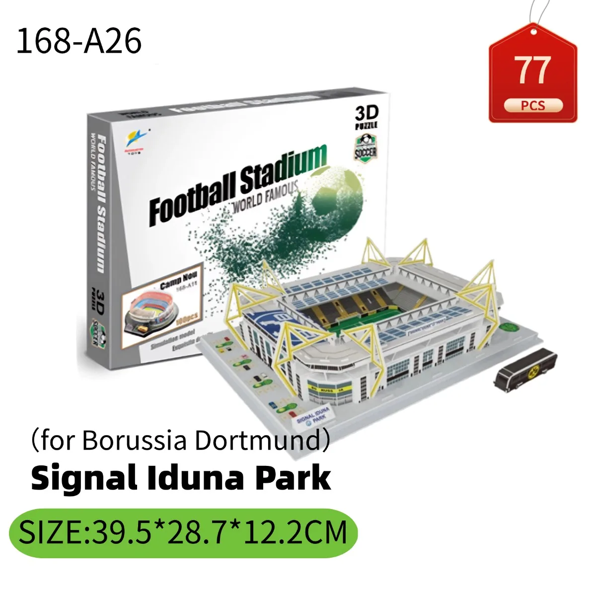 Miniatuur voetbalveld 3D DIY-puzzel Wereldberoemde stadionmodellen Voetbalspel Randapparatuur Speelgoed Fans Verjaardag Speelgoed Geschenken