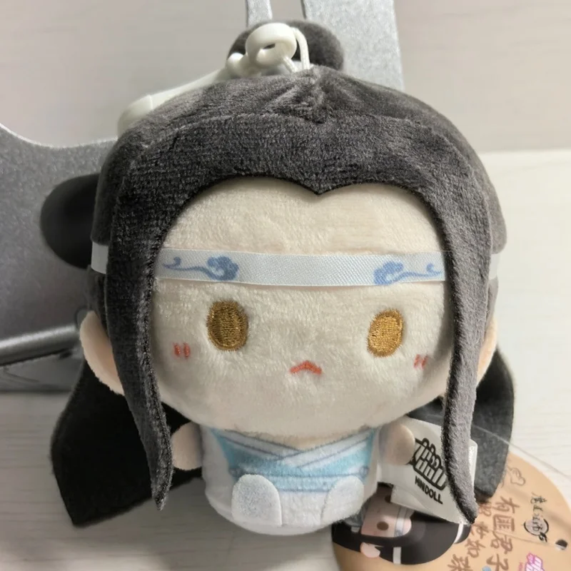 8cm Genuine Mo Dao Zu Shi Anime Figures Lan Wangji Wei Wuxian Kawaii Peripheral Doll Bag Plush Pendant Keychain Decor Toys Gift