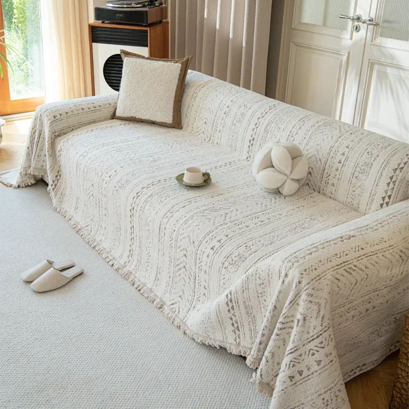 Autumn and Winter Half Flannel Sofa Towel Nordic New Anti Scratch Wear-Resistant Seat Cushion Thick Plush Anti Slip Sofa Cover