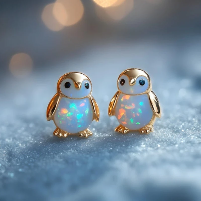 1pair Cute Penguin Stud Earrings Exquisite Animal Jewelry Accessories Suitable for Casual Wear Daily Accessories Birthday Gift