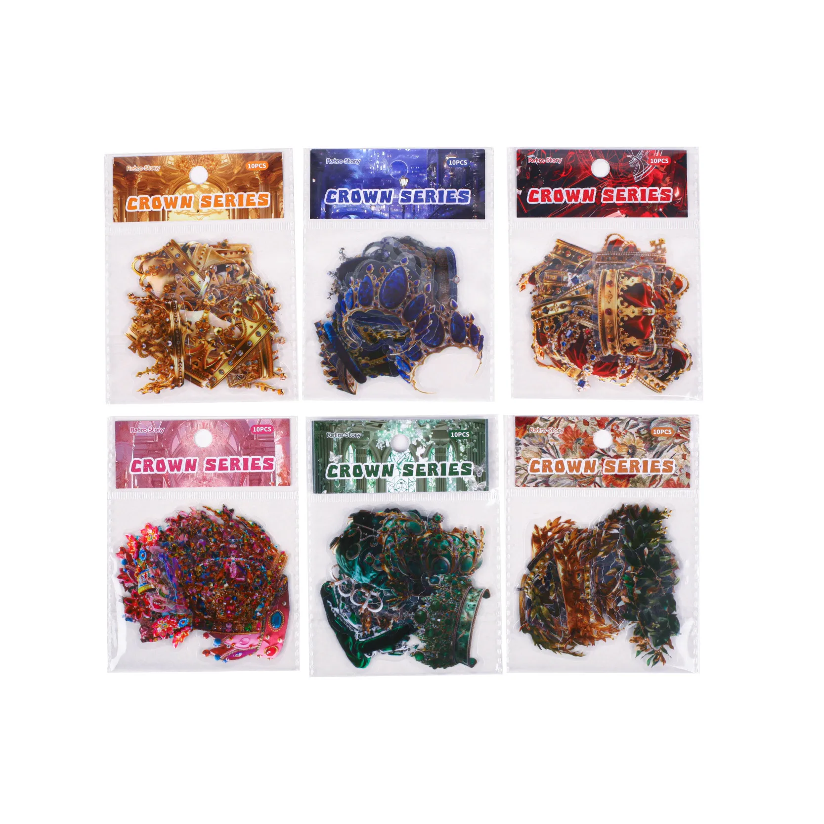 

6packs/1lot kawaii Stationery Sticker Spring crown junk journal Decorative Scrapbooking DIY Craft Sticker