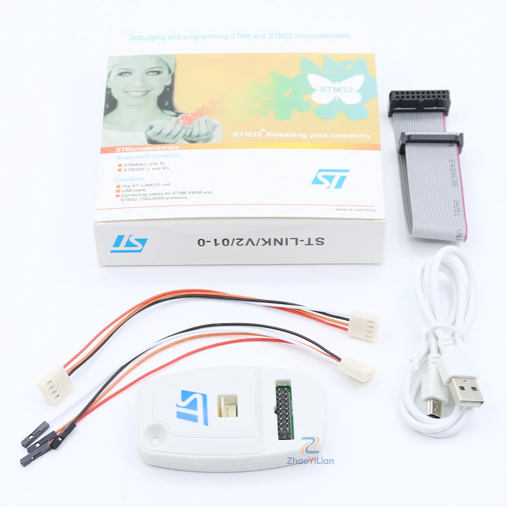 For ST LINK V2 STM32 STM8 USB Debugger Programmer JTAG SWD Download Tool Support STM32CubeIDE KEIL IAR