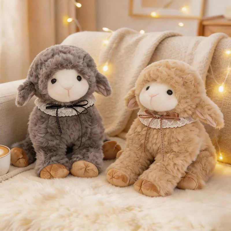 

Cute Plush Sheep Baby Lamb Stuffed Animal Soft Fluffy Kawaii Adorable Plush Doll Gift for Kids Girls Boys Home Decor 24-50cm