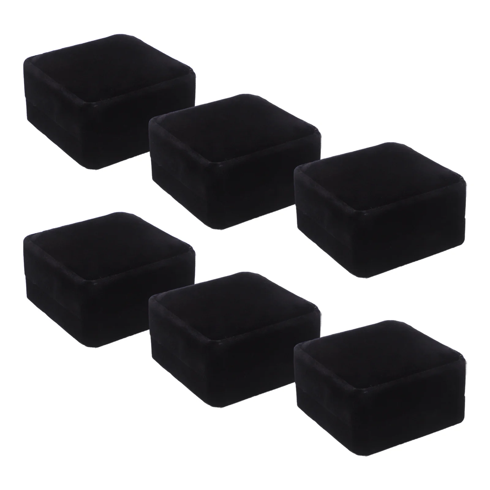 

6pcs Jewelry Box 2.75X2.75X1.57In Portable Travel Organizer For Necklaces Rings Earrings Pendant Storage Case Women Girls Gift