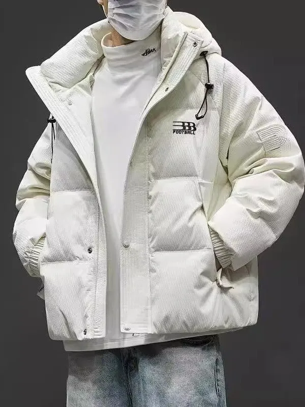 

Men's Winter Thiened Warm Du down Jaet Casual Outdoor Coat with Hood Cold Resistance Faionable Urban Sle for Men An...