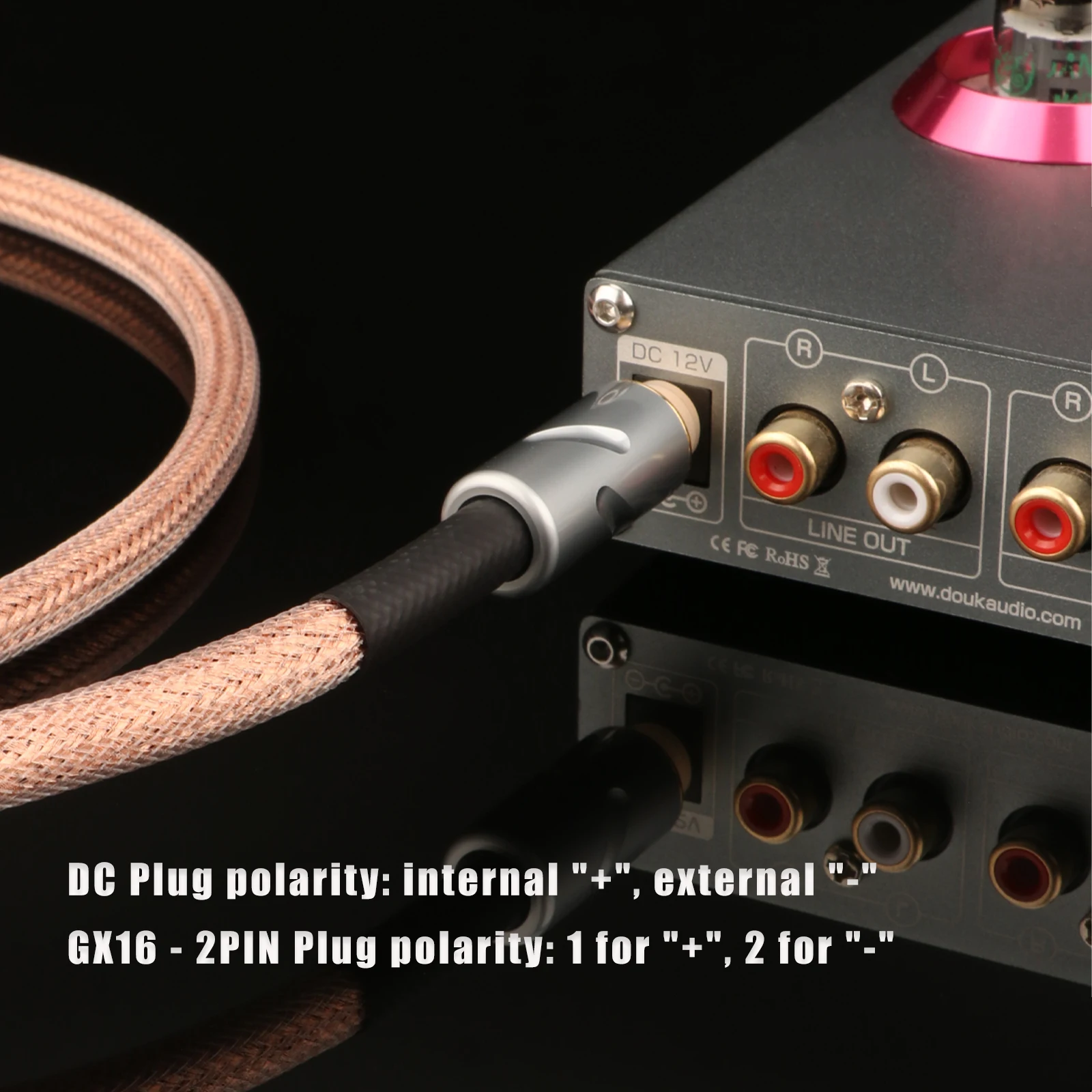 HiFi OCC DC Power Cable Preffair Audiophile DC Output Wire GX16-2Pin / DC to DC 2.1mm 2.5mm Connector Options