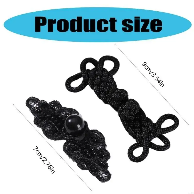 270D 10Pcs Handmade Beaded Fasteners Chinese Knot Closure Button Cheongsam Decoration Traditional Costume Garment Accessories