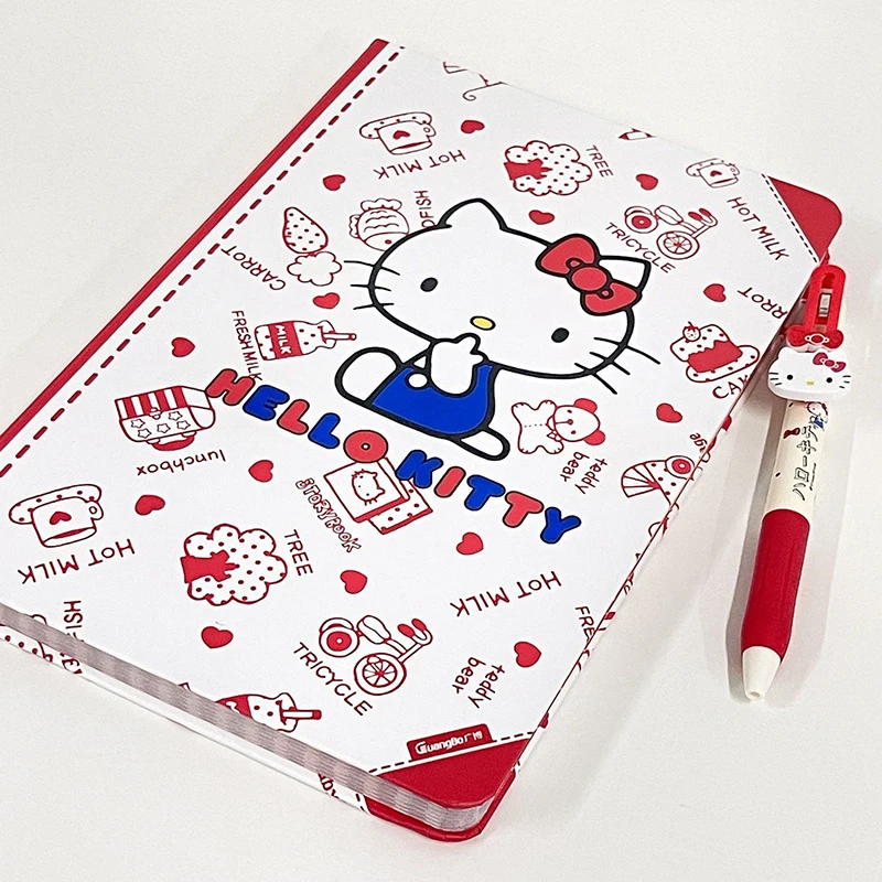 Sanrio Hello Kitty A5 Notebook Cartoon Student Cute Girly Heart Hard Shell Coloring Page Learning Stationery Notepad Gift Toys