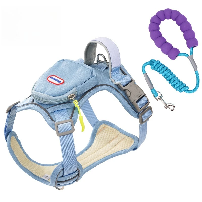 New Tactical Dog Harness with Backpack, No Pull Reflective Military Vest with Leash for Large Dogs, Adjustable Gear Set