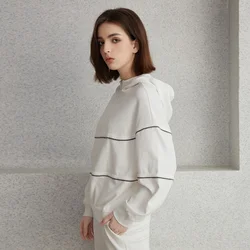 K1074W In Stock Luxury Pullover Zip Cotton Blend Ladies Clothes Women's Clothing Sweatshirt Women Hoodies For Women