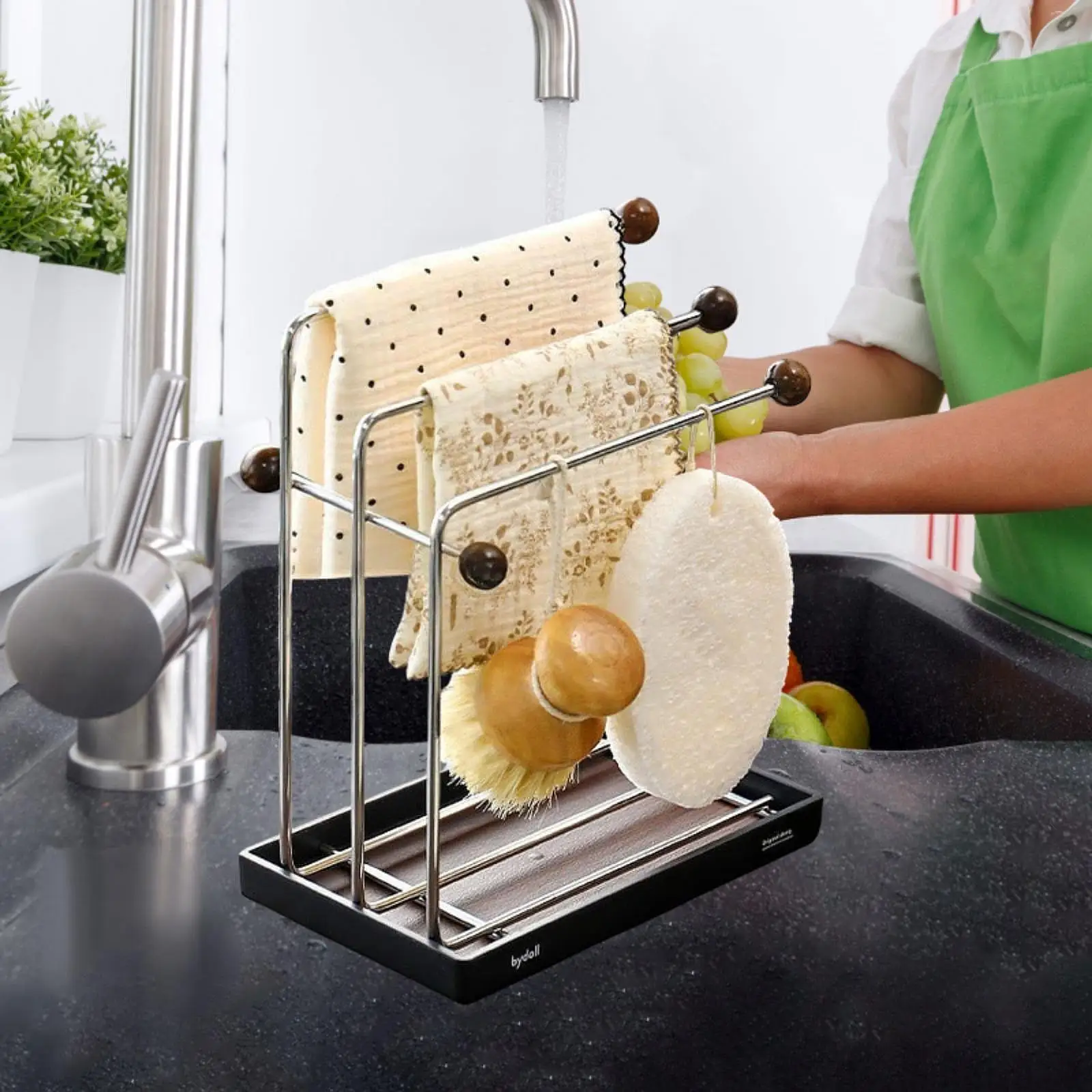 

Sink Drain Rack Storage Kitchen Sink Rack Tray for Countertop Bathroom Brush