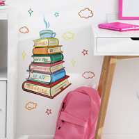 Never Stop Reading Wall Decals Library School Classroom Book Study Room Wall Sticker Vinyl Home Decor Readding Room Mural