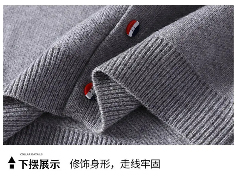 Neuer Herren-Strickpullover mit Rundhalsausschnitt und langen Ärmeln, bestickt, luxuriöse Marke, weiche Strickjacke für den Herbst, trendige Freizeitkleidung für Herren – Detail 12