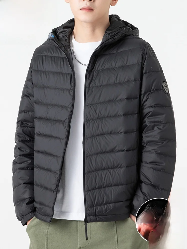 

Paul Hooded Ribbed Du down Jaet Lightweight Men's Busin Coat Northeast Zero Deee Outerwear Faionable Urban Sle