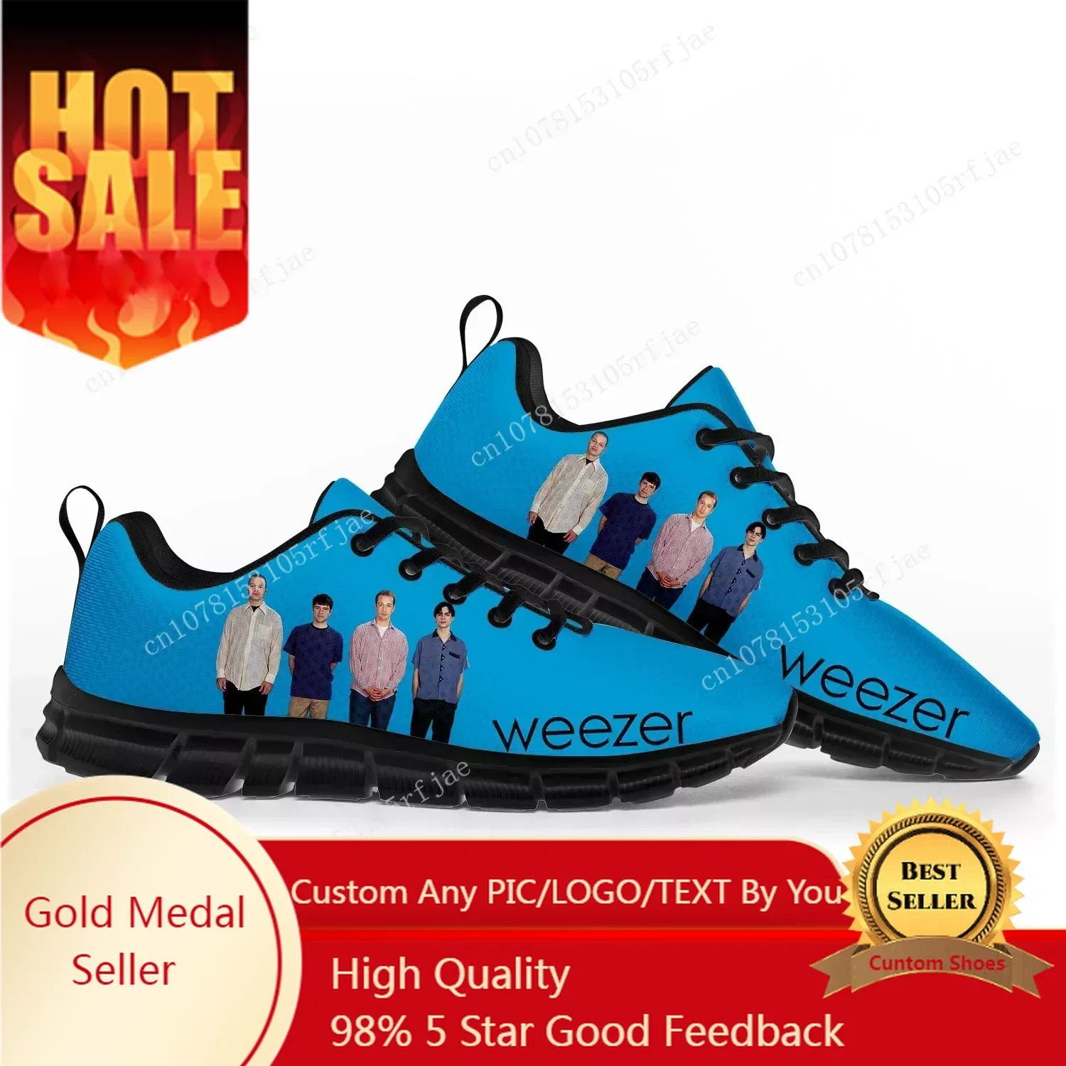 

Weezer Pop Rock Band Like Sports Shoes Mens Womens Teenager Sneakers Casual Custom Couple Shoes Black
