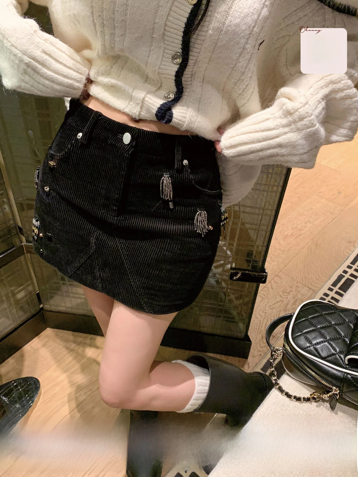 

Женская вельветовая юбка ручной работы с высокой талией, облегающая, с подолом-баллон, повседневная, осенне-зимняя, модная