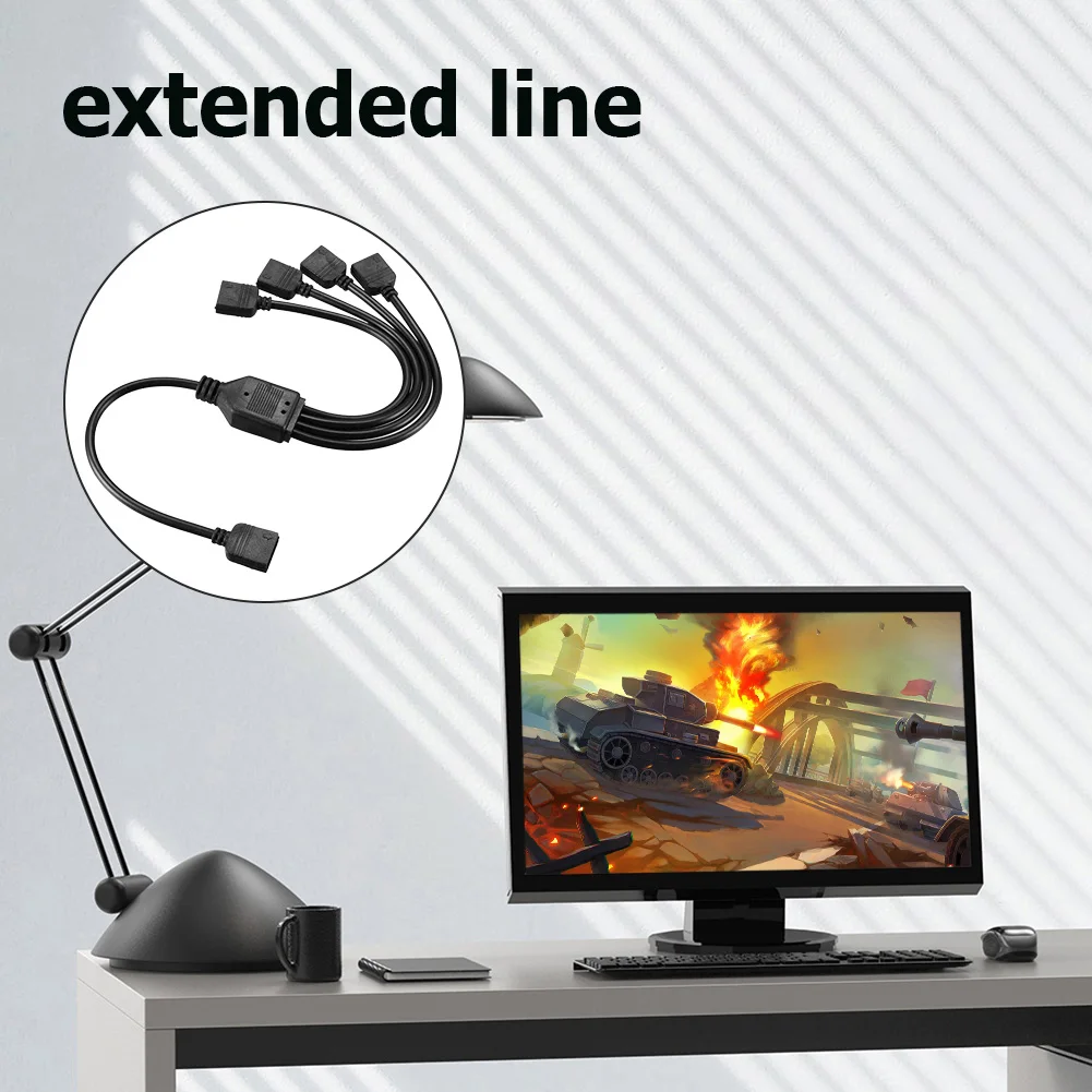 RGB Splitter Cable 5V for MSI ASUS ASRock LED Computer Motherboard Extension Cord with Plug-in Function Accessories