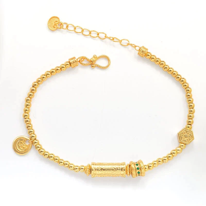 Retro Court style Gold Color Inlay Zircon Bracelet Fashion Luxurious High-end feel Handmade Accessories for Women KOFSAC