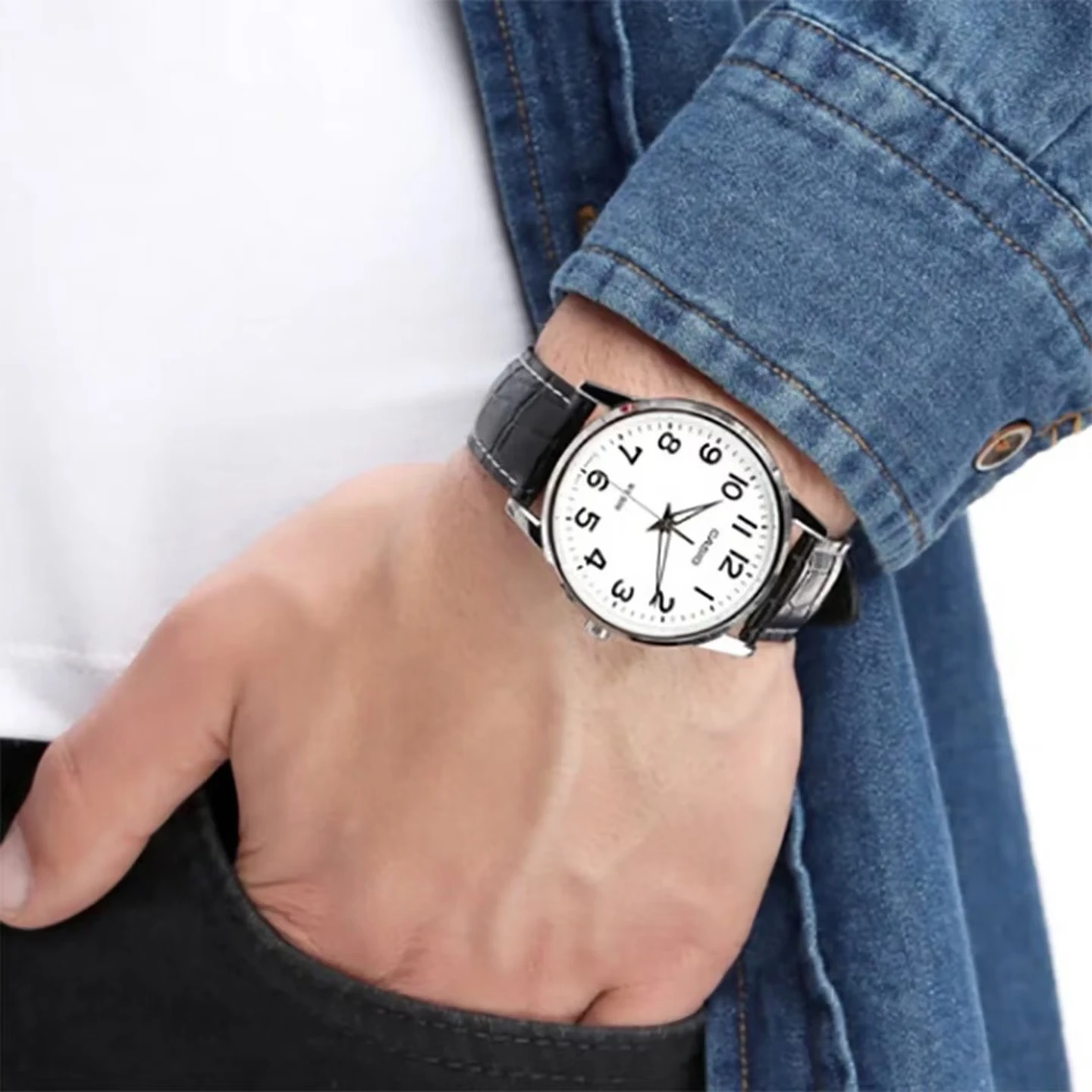 카시오 MTP-1303L |   정품 가죽 밴드 아날로 - Smartwatch Casio Watches For Men 리뷰 및 가격